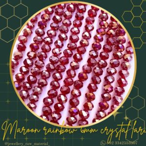 6mm Crystal Lari - Maroon Rainbow, 1 lari