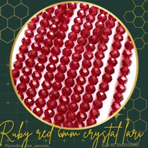 6mm Crystal Lari - Ruby Red, 1 lari