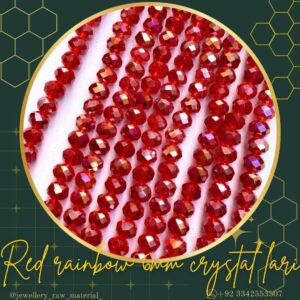 6mm Crystal Lari - Red Rainbow, 1 lari