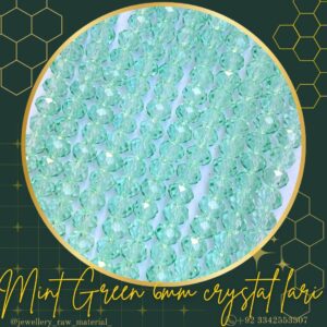 6mm Crystal Lari - Mint Green, 1 lari