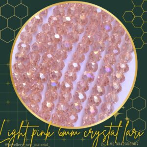 6mm Crystal Lari - Light Pink, 1 lari