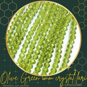 6mm Crystal Lari - Olive Green, 1 lari