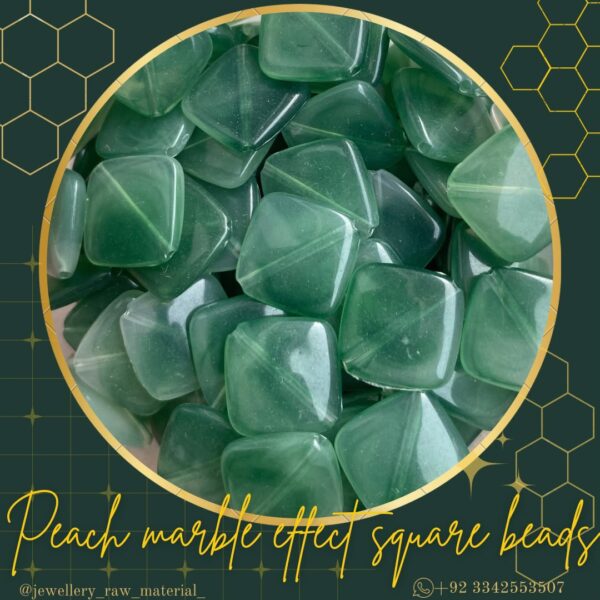 Marble Effect Square Beads