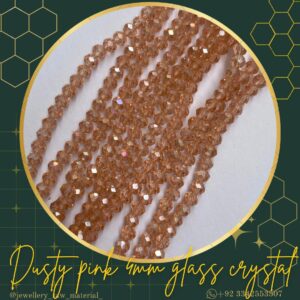 6mm Crystal Lari - Dusty pink, 1 lari