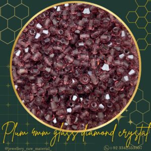 4mm Glass Diamond Crystals - Plum, Small pack