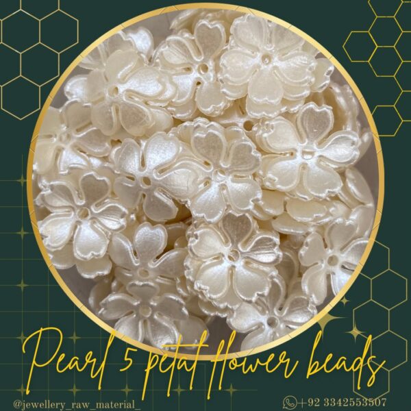 Pearl 5 petal flower beads
