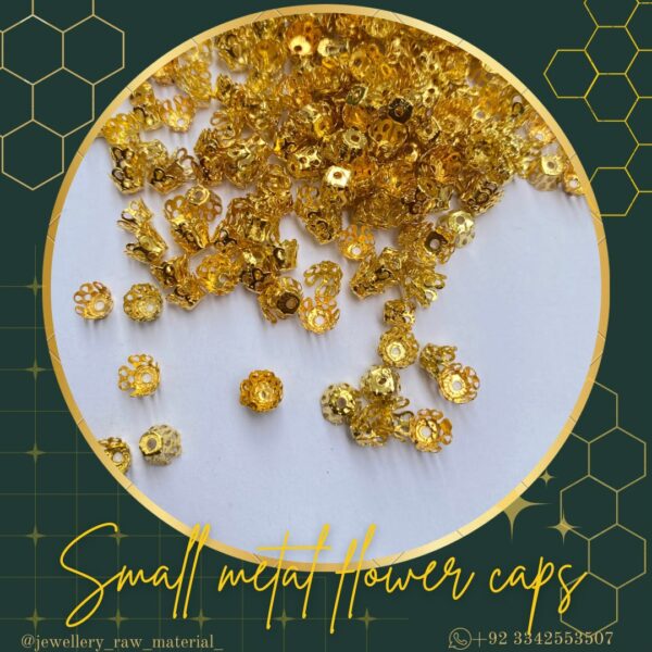 Golden Metal Flower Caps