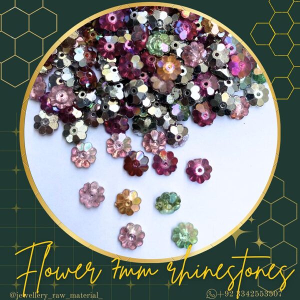 Flower 7mm rhinestones
