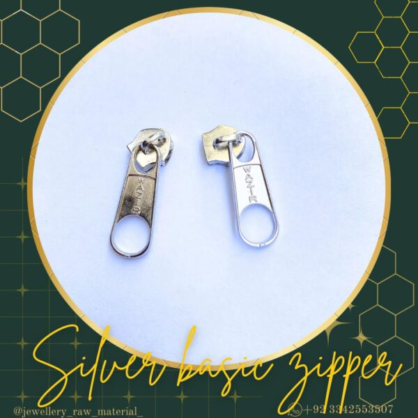 Silver basic zipper